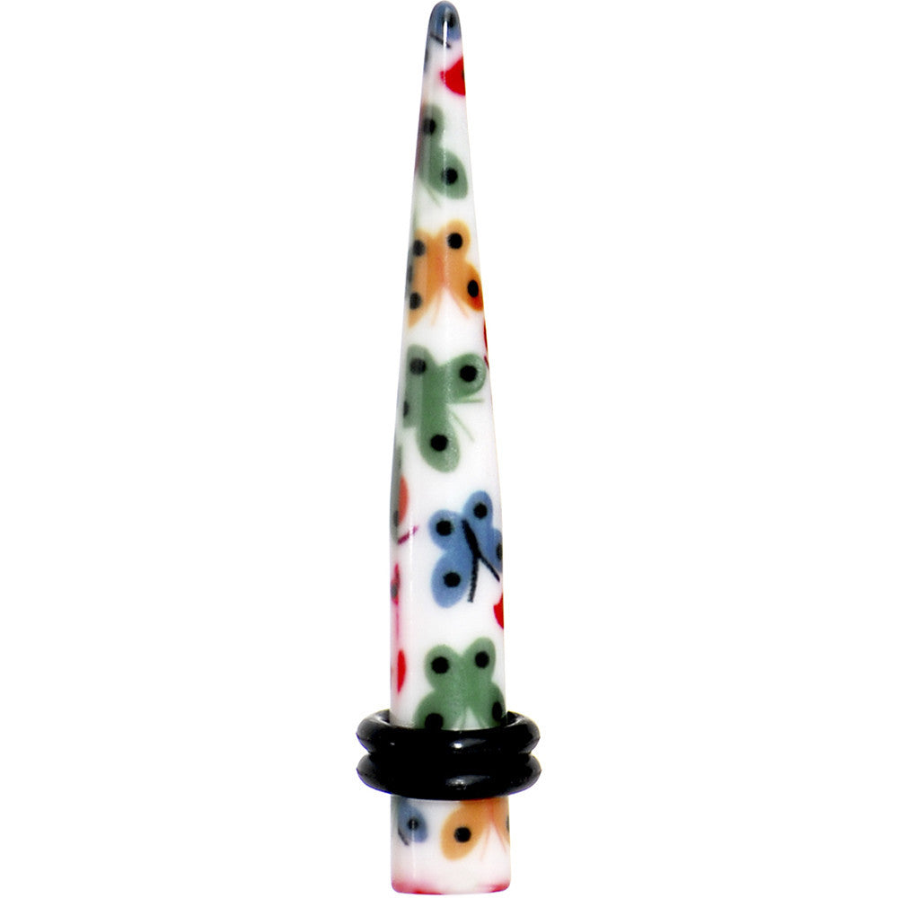 2G Multi Color Butterfly Acrylic Ear Taper
