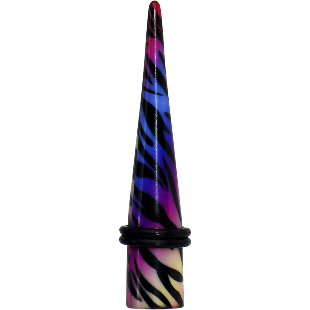 00G Multi Color Animal Print Acrylic Ear Taper