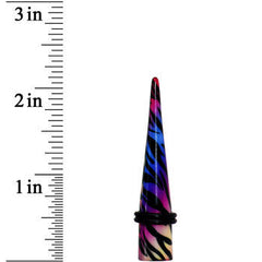 00G Multi Color Animal Print Acrylic Ear Taper