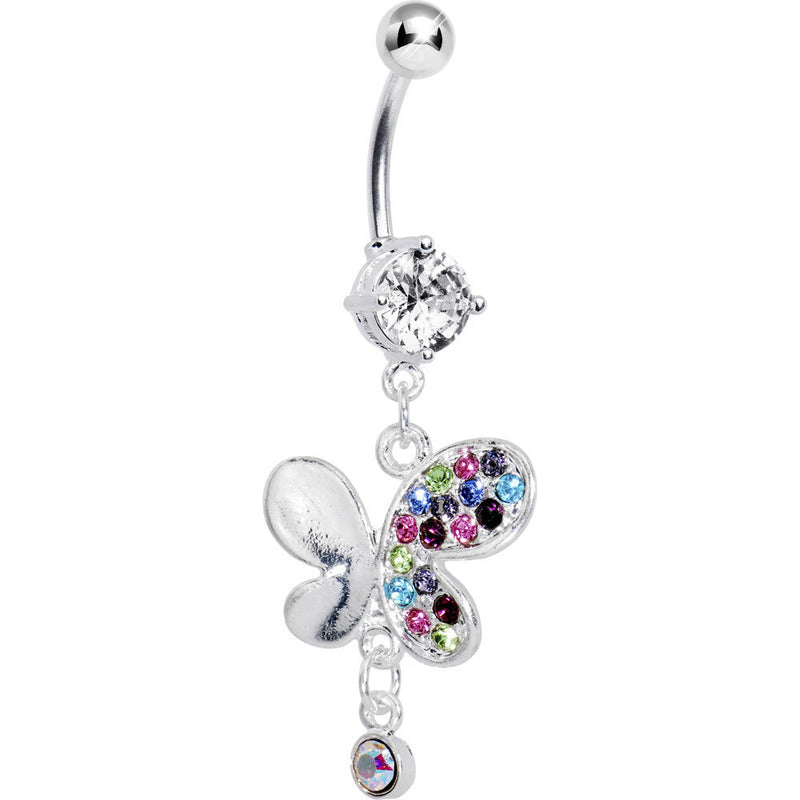 Multi Gem Wing It Butterfly Belly Ring