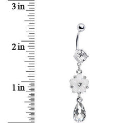 Crystalline Gem Delightful Daisy Flower Belly Ring