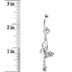 Crystalline Gem Double-Take Butterfly Belly Ring