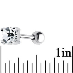 16G 5mm Clear CZ Round Cartilage Tragus Earring