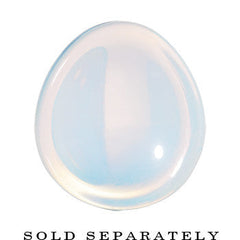 9/16 Concave Pear Moonstone Natural  Stone Plug
