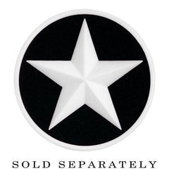 5/8 Black White Star Silicone Plug