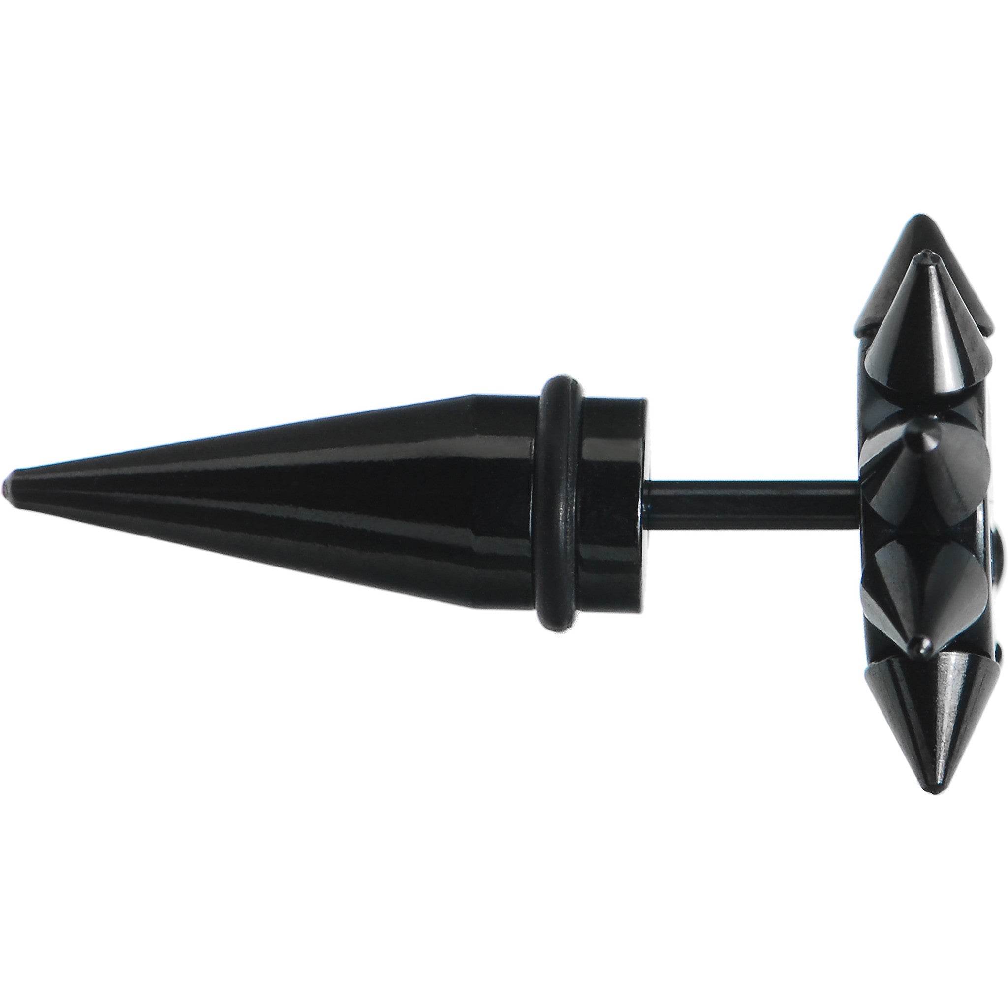 0G Yin Yang Spiked Logo Fake Taper Ear Plug