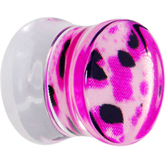 1/2 Pink Leopard Acrylic Saddle Plug