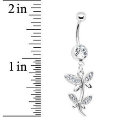Crystalline Gem Flowering Butterfly Belly Ring