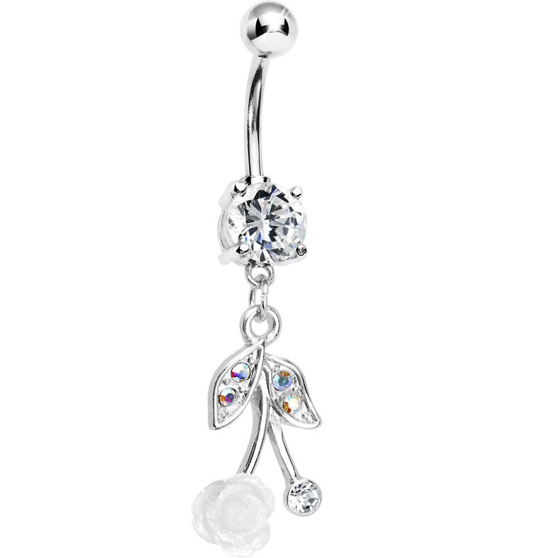 Crystalline Gem Flowering Cherry Belly Ring