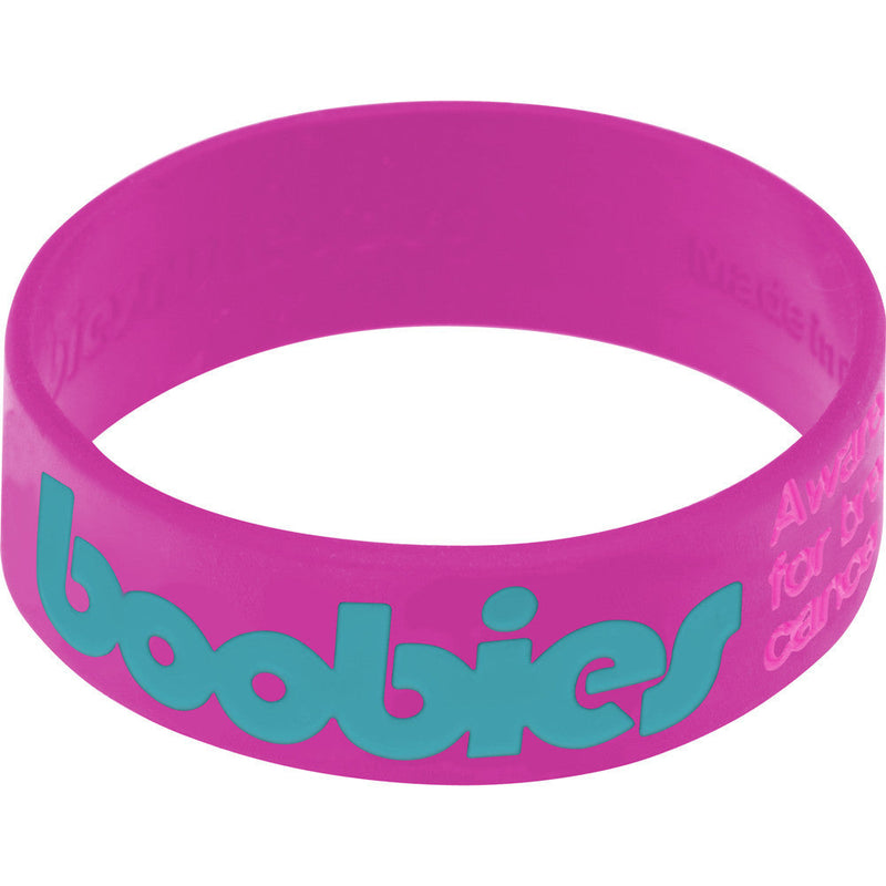 Purple Aqua Boobies Awareness for Breast Cancer Bracelet