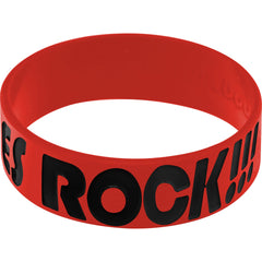 Red Black Boobies Rock Breast Cancer Bracelet