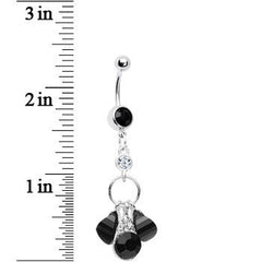 Midnight Tears Black Gem Hoop Dangle Belly Ring