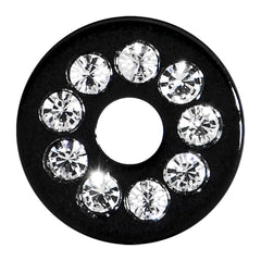 4G Black Acrylic with Clear Jeweled Flesh Tunnel