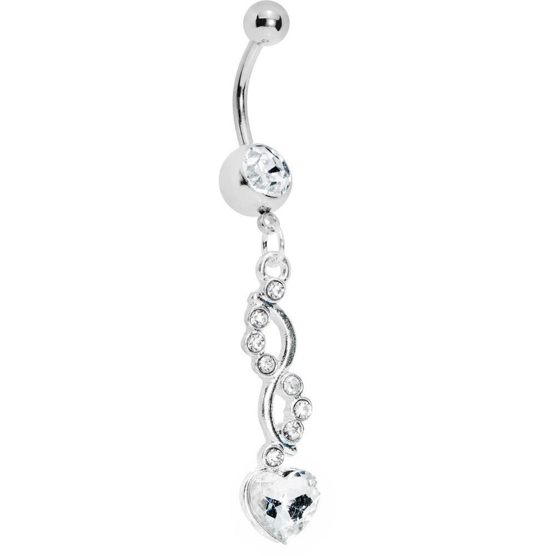 Crystalline Spiral Twist Heart Belly Ring
