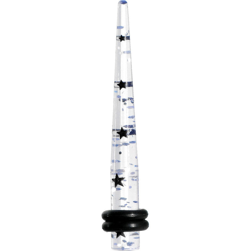 6G Clear Acrylic Glitter Black Star Confetti Taper