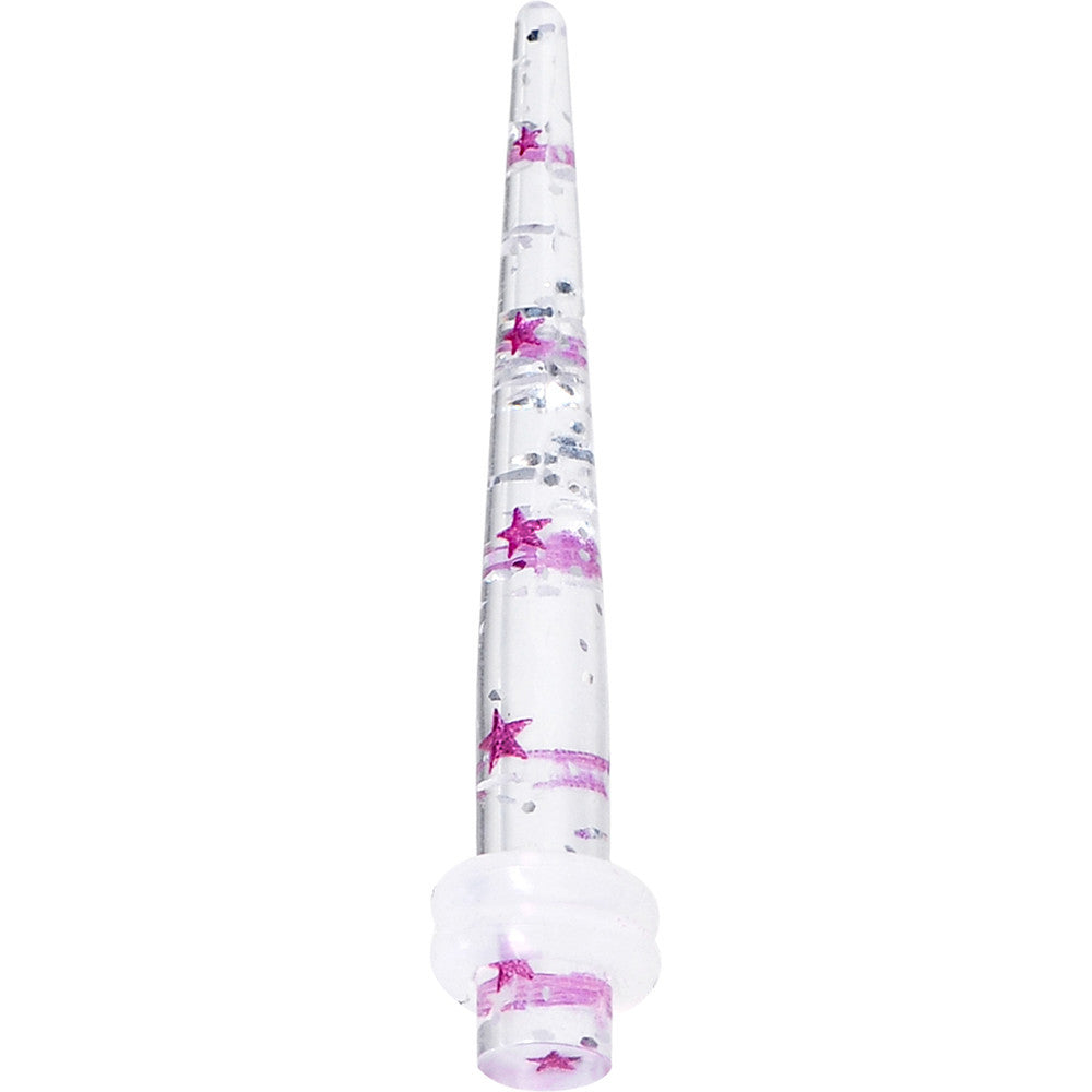 6G Clear Acrylic Glitter Purple Star Confetti Taper