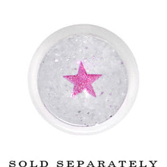 5/8 Clear Acrylic Glitter Purple Star Confetti Taper