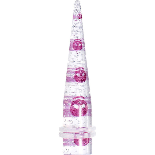 00G Clear Acrylic Glitter Purple Skull Confetti Taper