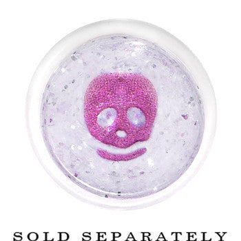 00G Clear Acrylic Glitter Purple Skull Confetti Taper