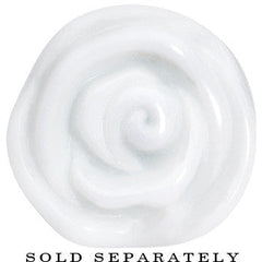 9/16 White Rose Flower Acrylic Saddle Plug