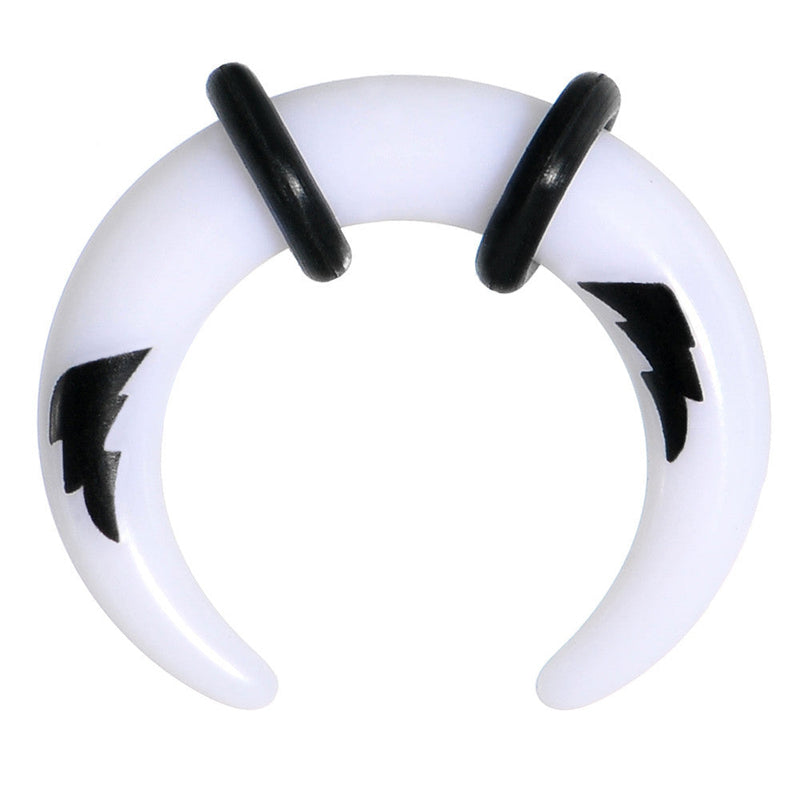 4G White Acrylic Black Lightning Buffalo Taper