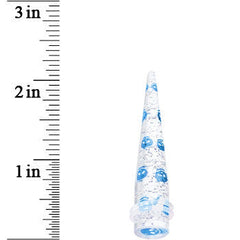 00G Clear Acrylic Glitter Blue Skull Confetti Taper