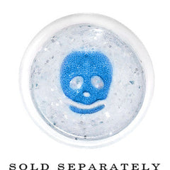 00G Clear Acrylic Glitter Blue Skull Confetti Taper
