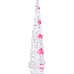 Clear Acrylic Glitter Pink Heart Confetti Taper 8G to 16mm