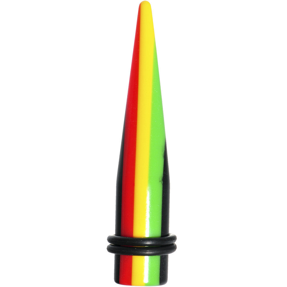 00G Acrylic Rasta Stripes Straight Taper