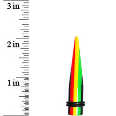 00G Acrylic Rasta Stripes Straight Taper