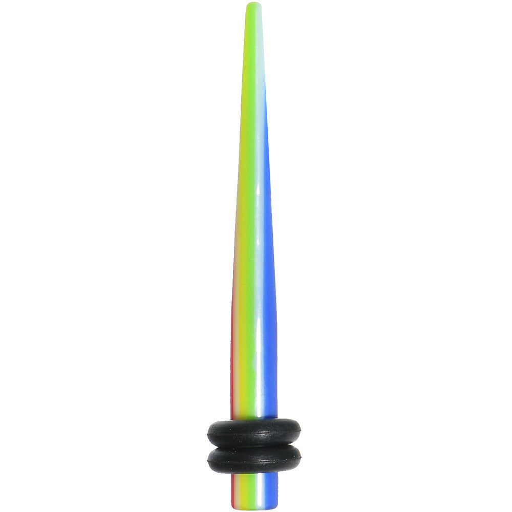 8G Acrylic Retro Rainbow Straight Taper