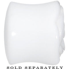 20mm White Rose Flower Acrylic Saddle Plug