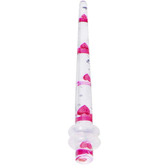 Clear Acrylic Glitter Pink Heart Confetti Taper 8G to 16mm