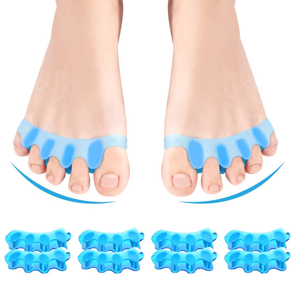 8 PCS Professional Toe Separators. Juzure Silicone Toe Spacers to Correct Bunions and Restore Toes to Their Original Shape for Women Men. Toe Correctors/Toe Straightener/Toe Stretcher/Toe Spacers