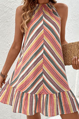 Sunny Stripes Halter Dress