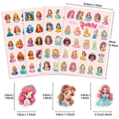 Princess Sticker Sheets – 100pcs Colorful Vinyl for DIY Projects
