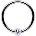 16G 3/8 Clear Crystal BCR Captive Ring