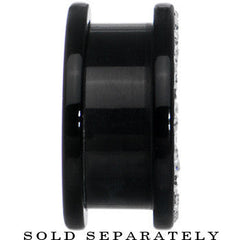 18mm Black Acrylic with Clear Jeweled Flesh Tunnel