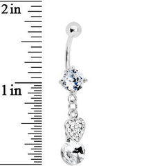 Crystalline Gem Sparkle Heart Solitaire Belly Ring