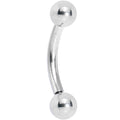14G 3/8 Stainless Steel Single Side Internal Threading Curved Barbell