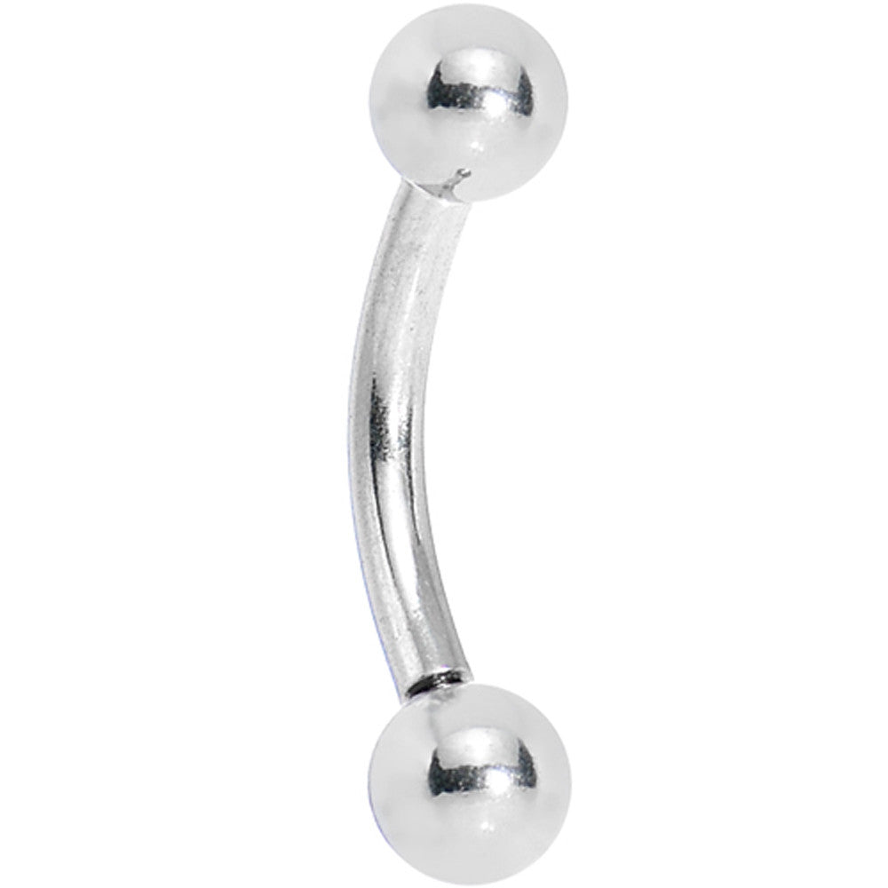 14G 3/8 Stainless Steel Single Side Internal Threading Curved Barbell