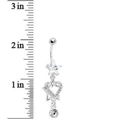 Crystalline Gem Heart of a Star Drop Belly Ring