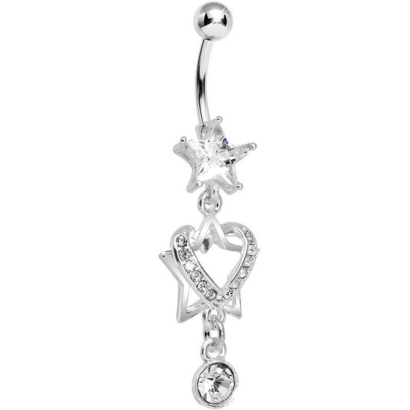 Crystalline Gem Heart of a Star Drop Belly Ring