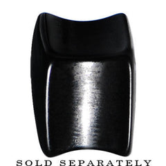 0G Black Acrylic Square Dice Saddle Plug