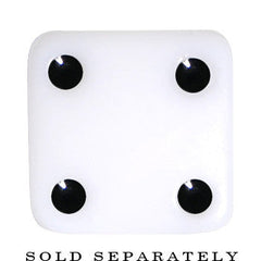 00G White Acrylic Square Dice Saddle Plug