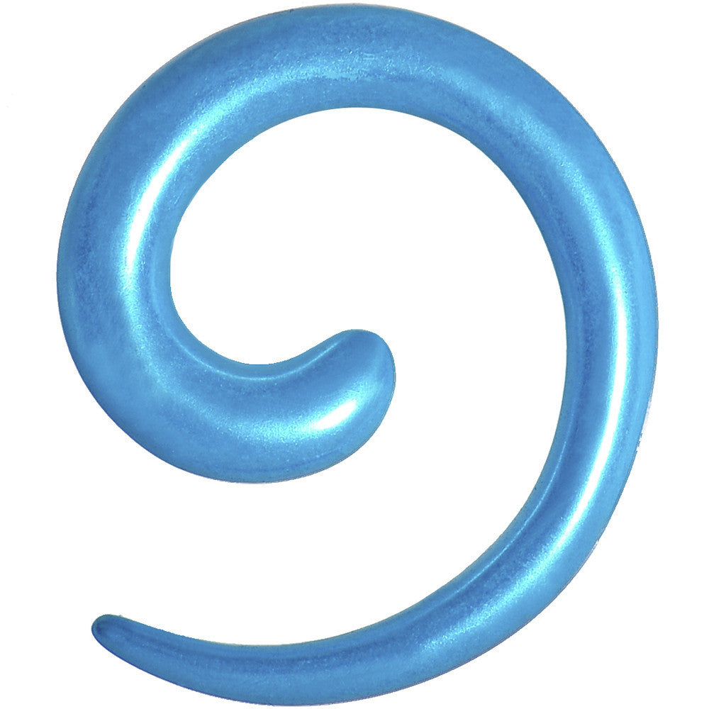 6G Azure Blue Metallic Pearl Acrylic Spiral Taper