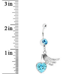 Aqua Gem Heart Trails Belly Ring