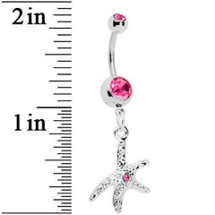 Pink Gem Starfish Belly Ring