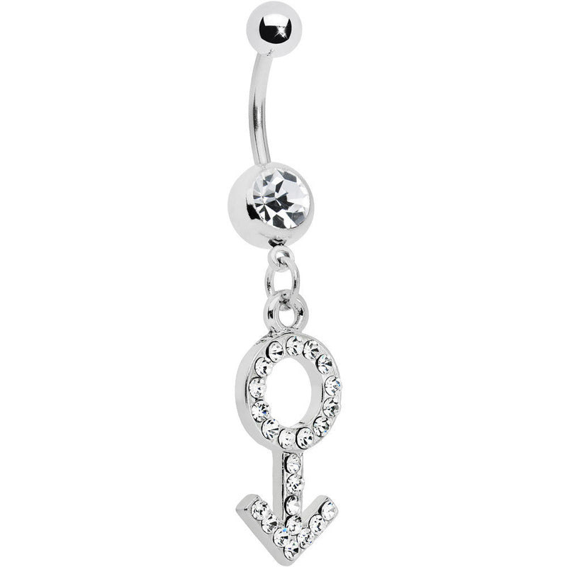 Crystalline Male Symbol Belly Ring