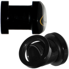 2G  Black Acrylic Batman Logo Screw Fit Plug Set